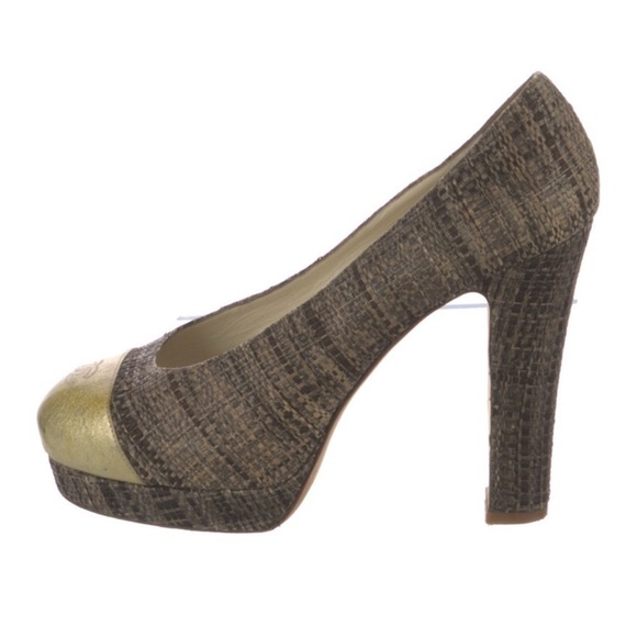 Chanel heels tweed and patent platform size 40 - Picture 1 of 9